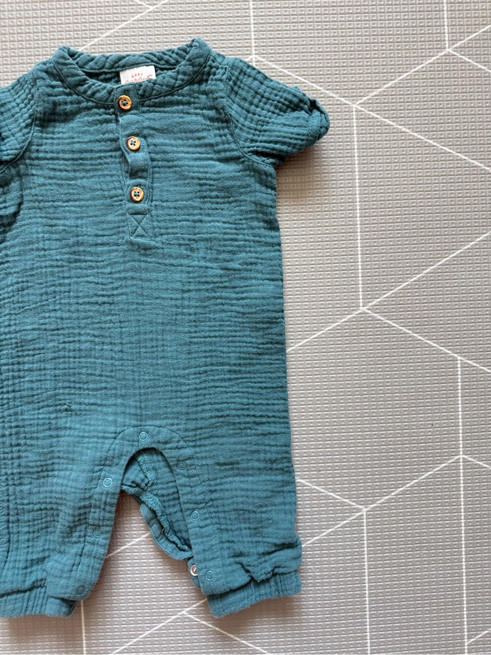 Cat & Jack|Baby boy/gender neutral cotton gauzy Teal One-Piece jumpsuit•••3-6M